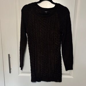 RUDSAK Black/Bronze Shimmer Cable Knit Crewneck Sweater